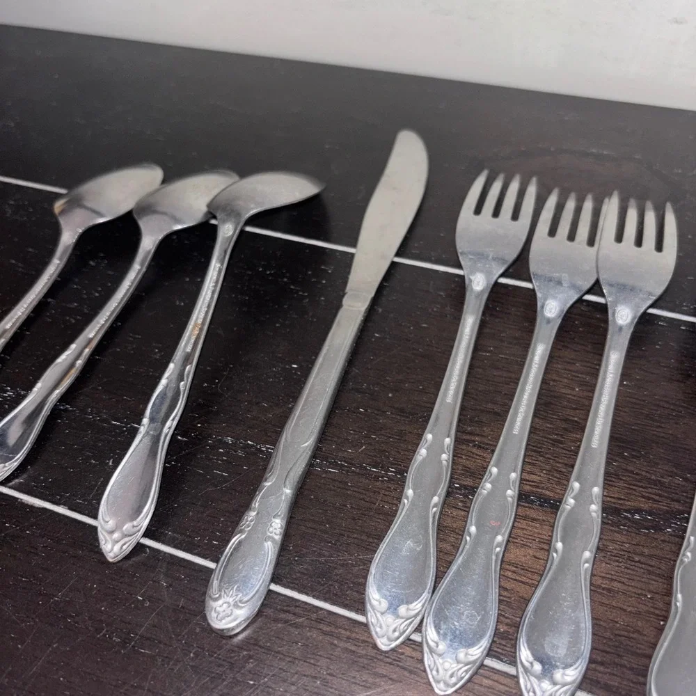Vintage | Customcraft Stainless Flatware Set Spoons‎ Forks Knife Simeon L George